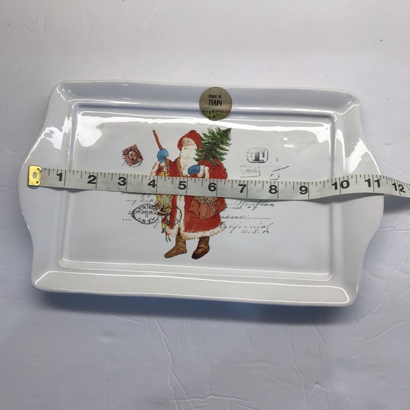 VALORI HOME Nostalgic Santa Post Card Stamp Tray Made in Italy 12 x 7" - Picture 5 of 6